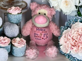Kuscheltier rosa Teddy personalisiert