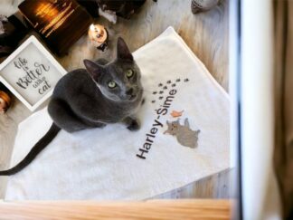 Premium Katzendecke mit Name und Motiv