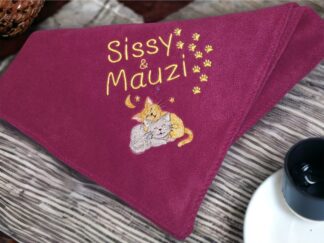 Katzendecke mit Name und Motiv personalisiert