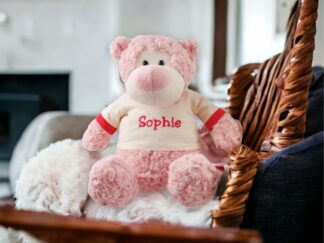 Kuscheltier rosa Teddy personalisiert