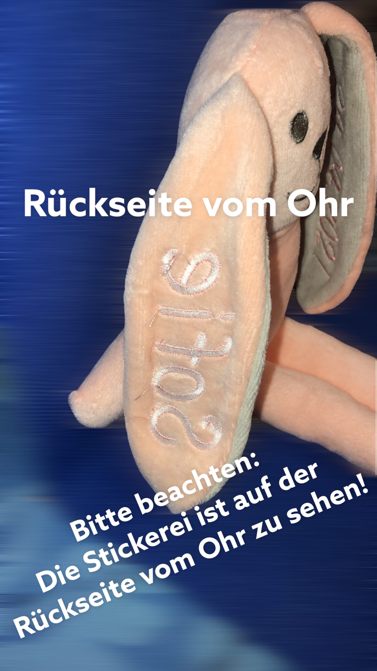 Schnuffeltier Hase rosa zur Geburt mit Namen – Bild 3