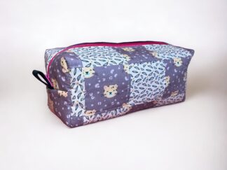 Kulturtasche eckig XL Katze rose