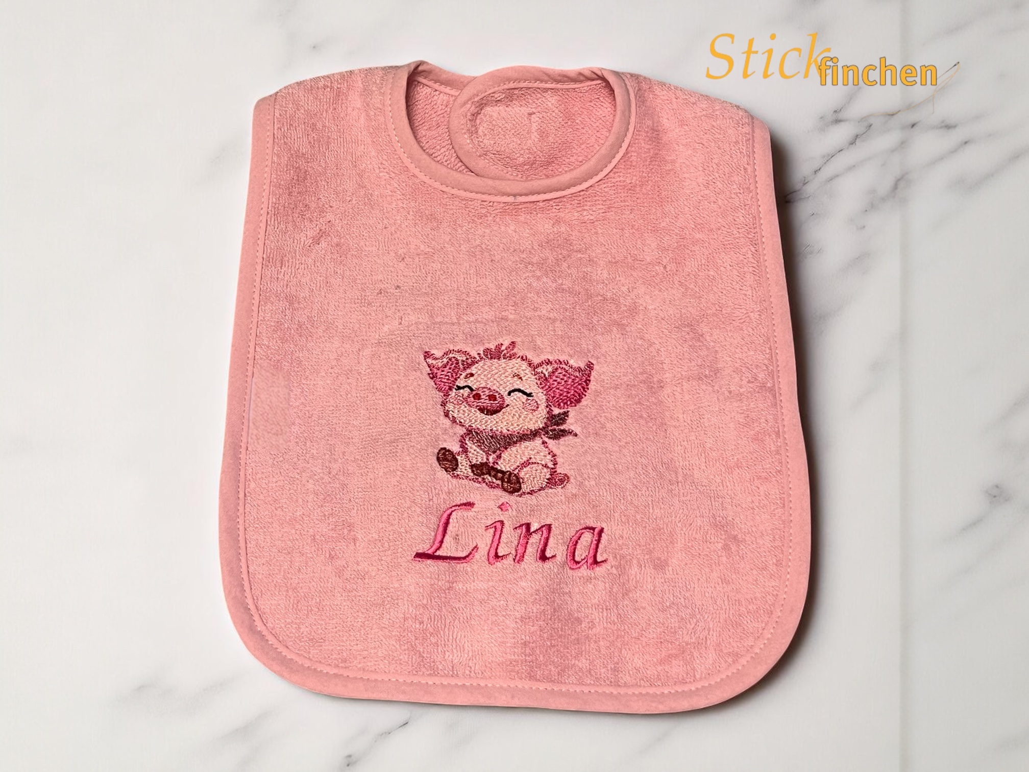 Babylätzchen rosa personalisiert