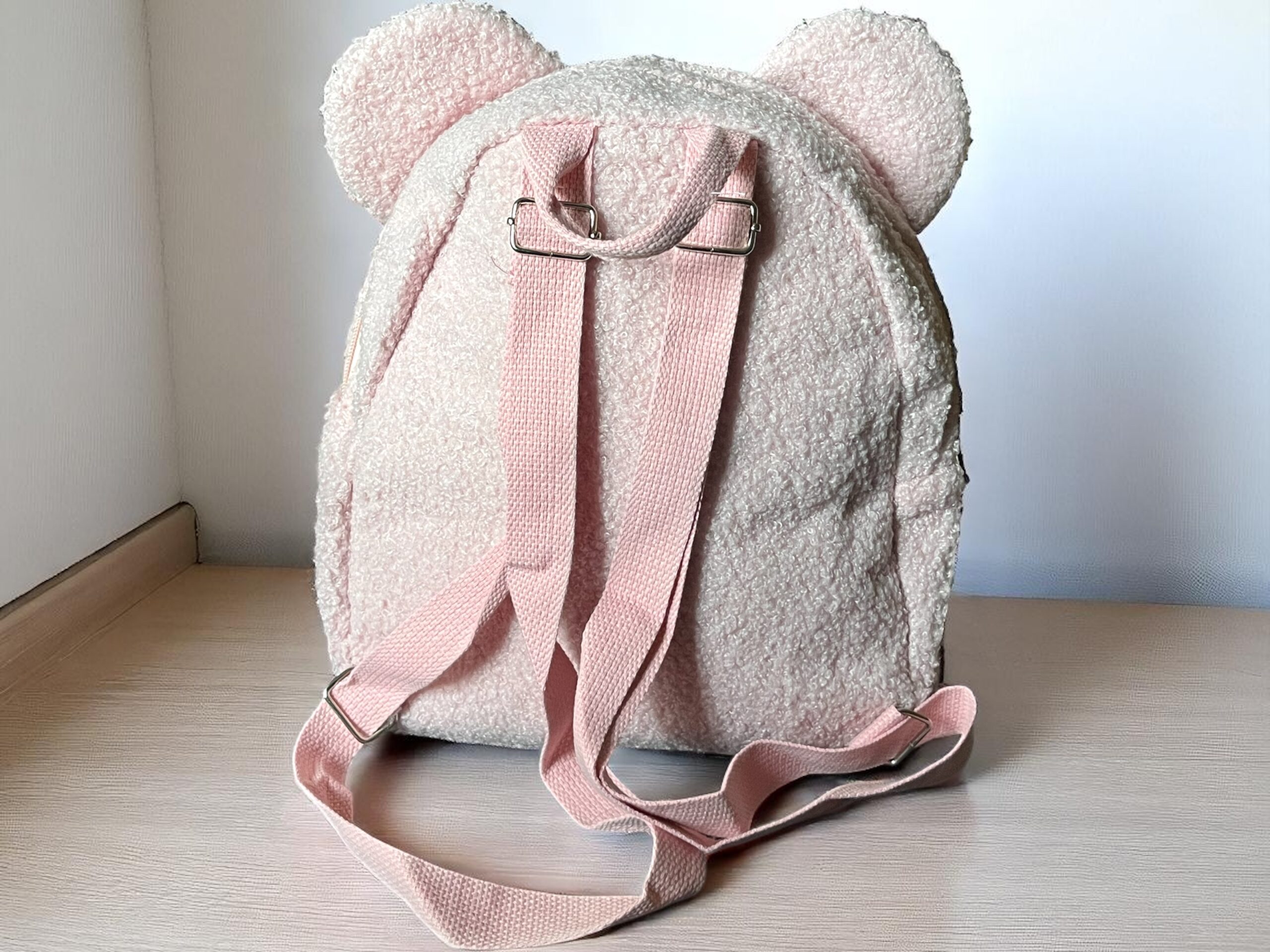Kinderrucksack hellrosa Plüsch 3