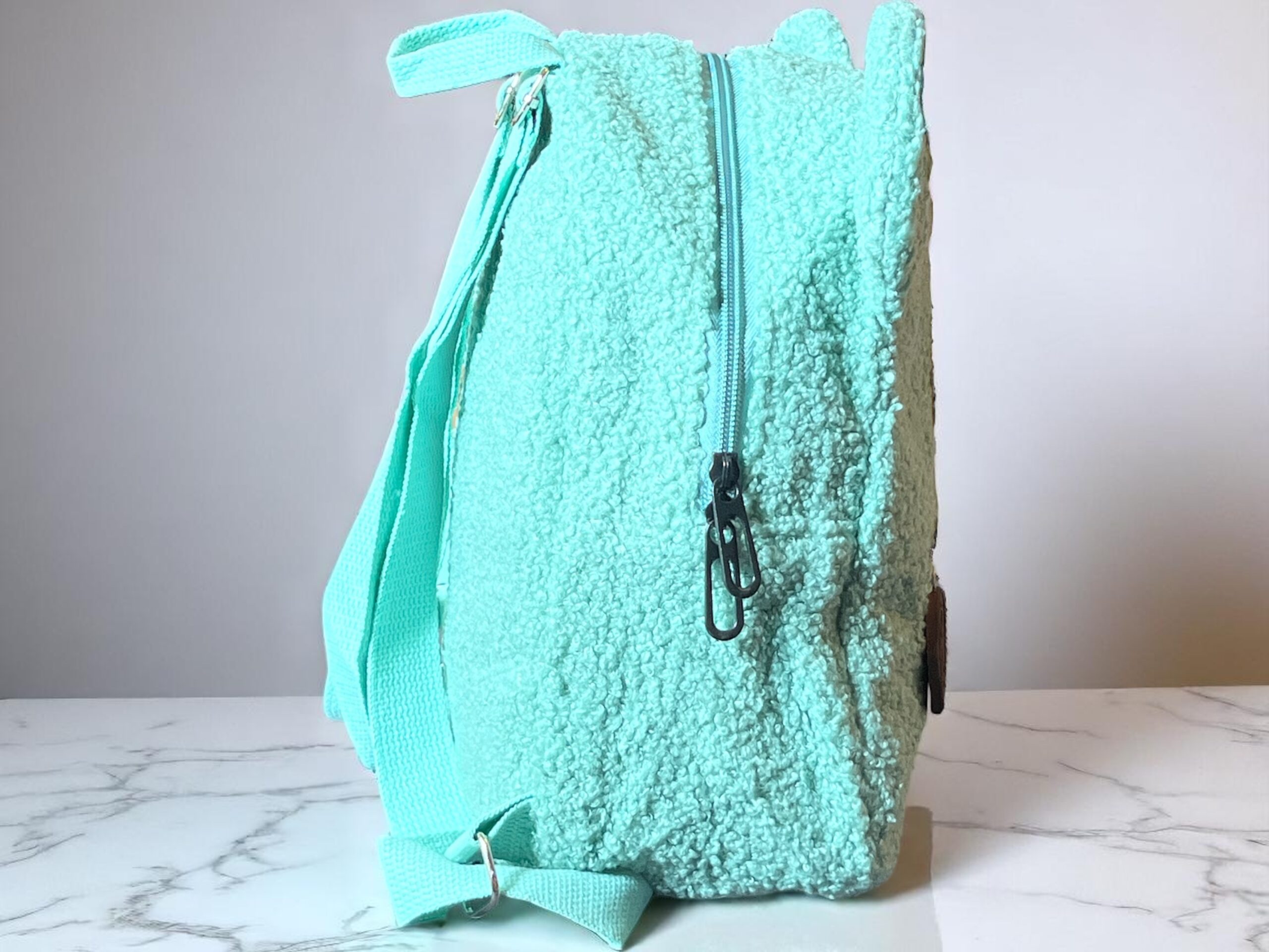 Kinderrucksack mint Plüsch personalisiert – Bild 3