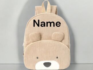 Kinderrucksack im Teddydesign mit Namen bestickt von Stickfinchen