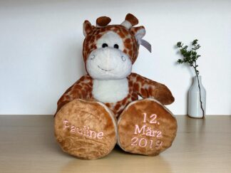Kuscheltier Giraffe bestickt