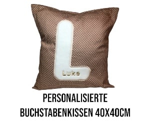 personalisierte Buchstabenkissen