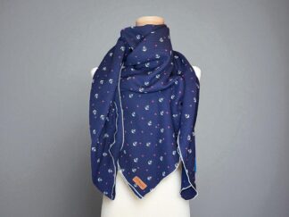 Musselintuch Halstuch Anker blau