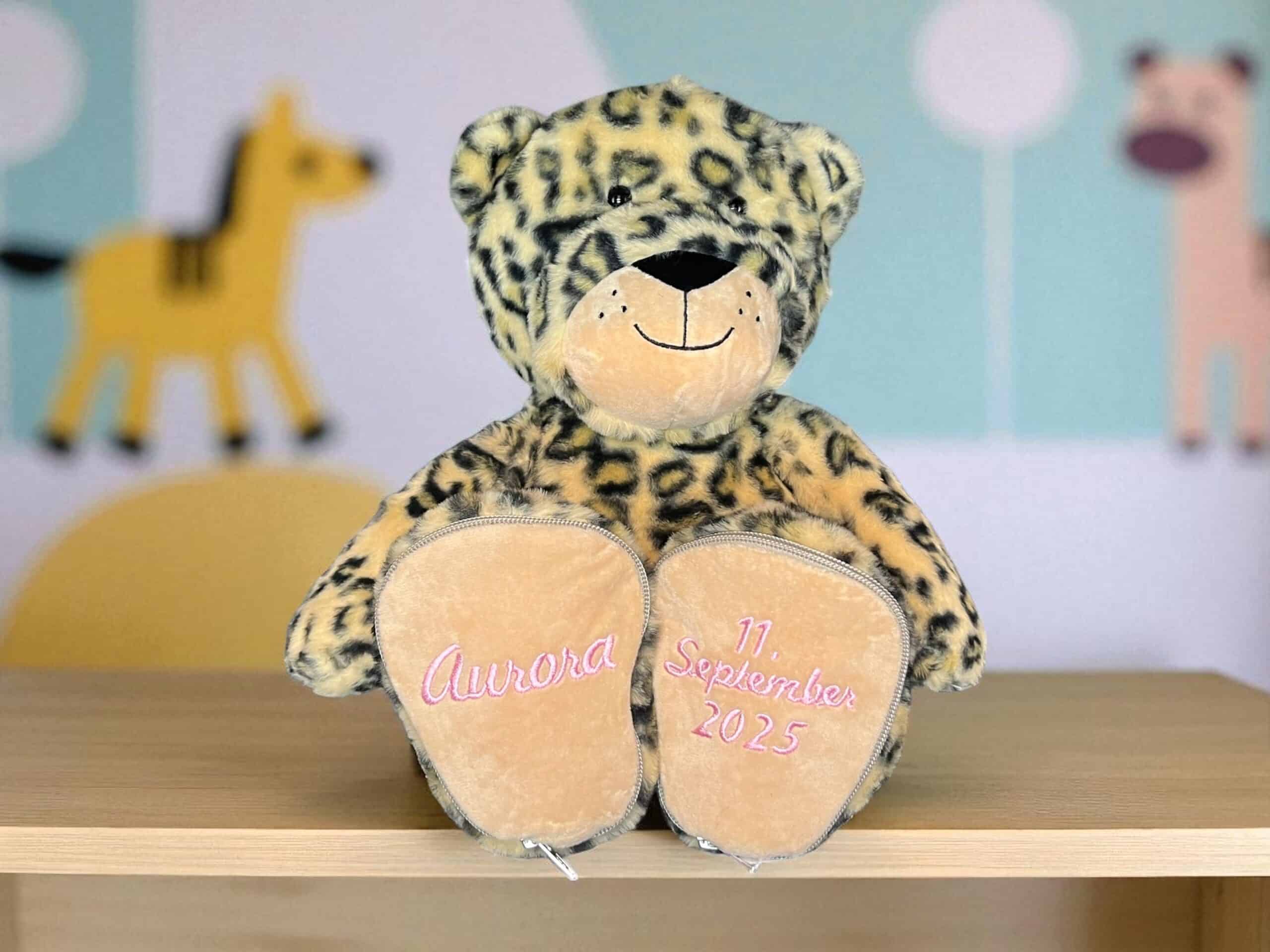 Kuscheltier personalisiert Leopard