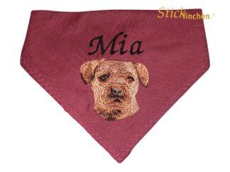 Halstuch mit Name und Motiv bestickt - handgemacht von Stickfinchen