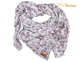 Musselintuch Blumen von Stickfinchen in 2 verschiedenen Größen