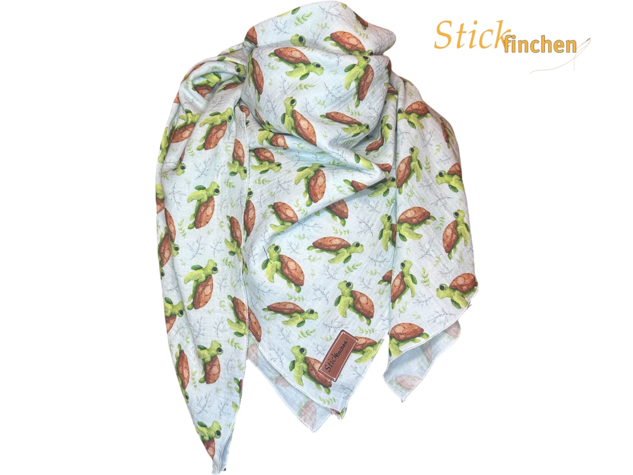 Musselintuch Schildkröte Turtle Musselintuch Schildkröte von Stickfinchen