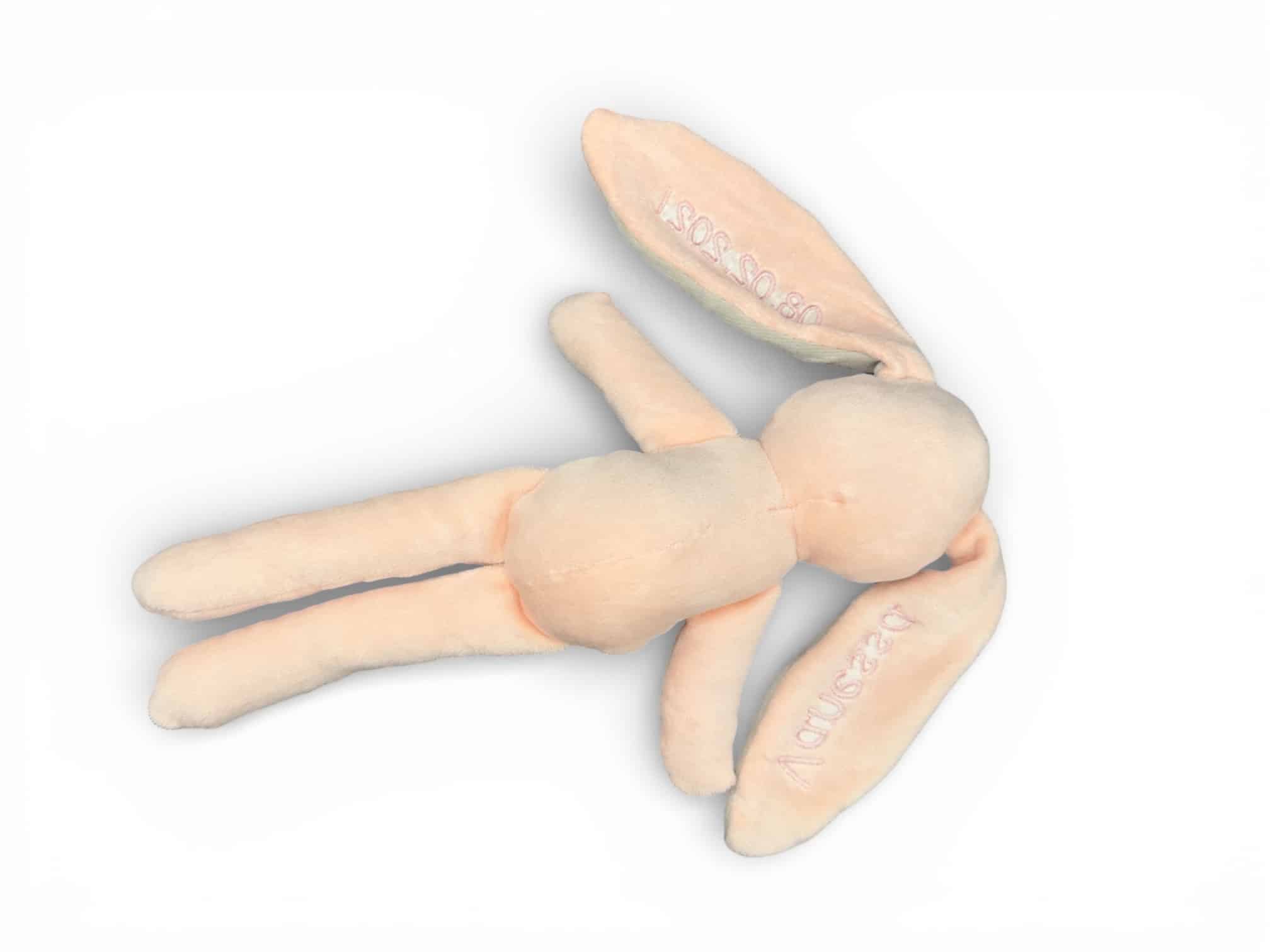 Schnuffeltier Hase rosa zur Geburt mit Namen – Bild 4