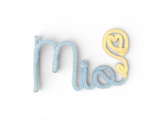 Personalisierter Drahtname als handgefertigte Wanddeko für Baby- und Kinderzimmer in verschiedenen Farben