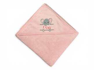 Kapuzenhandtuch rosa 100x100 personalisiert
