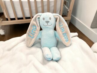 Kuscheltier Schnuffeltier Hase blau