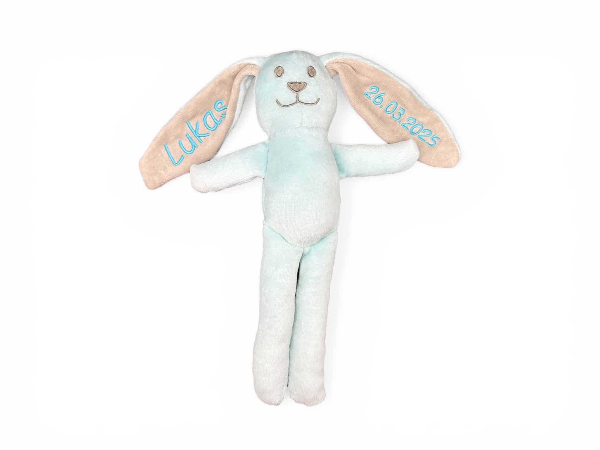 Schnuffeltier Hase zur Geburt mit Namen – Bild 3