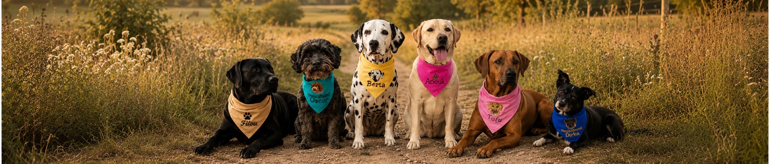 Personalisierte Hundehalstücher mit Namen von Stickfinchen