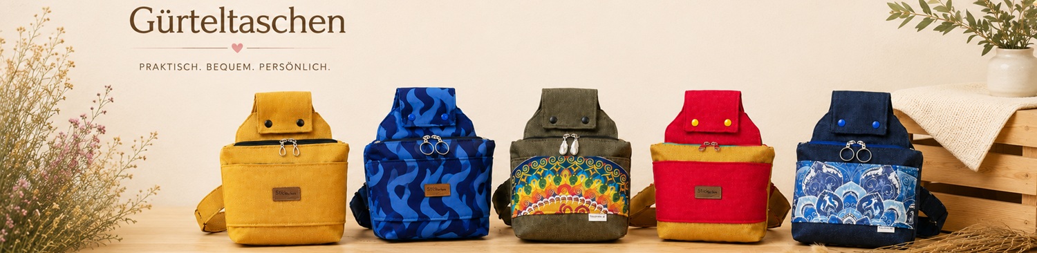 Gürteltaschen für Pflege und Alltag von Stickfinchen