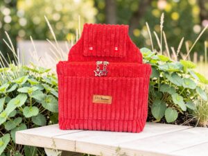 rote Gürteltasche aus Breitcord