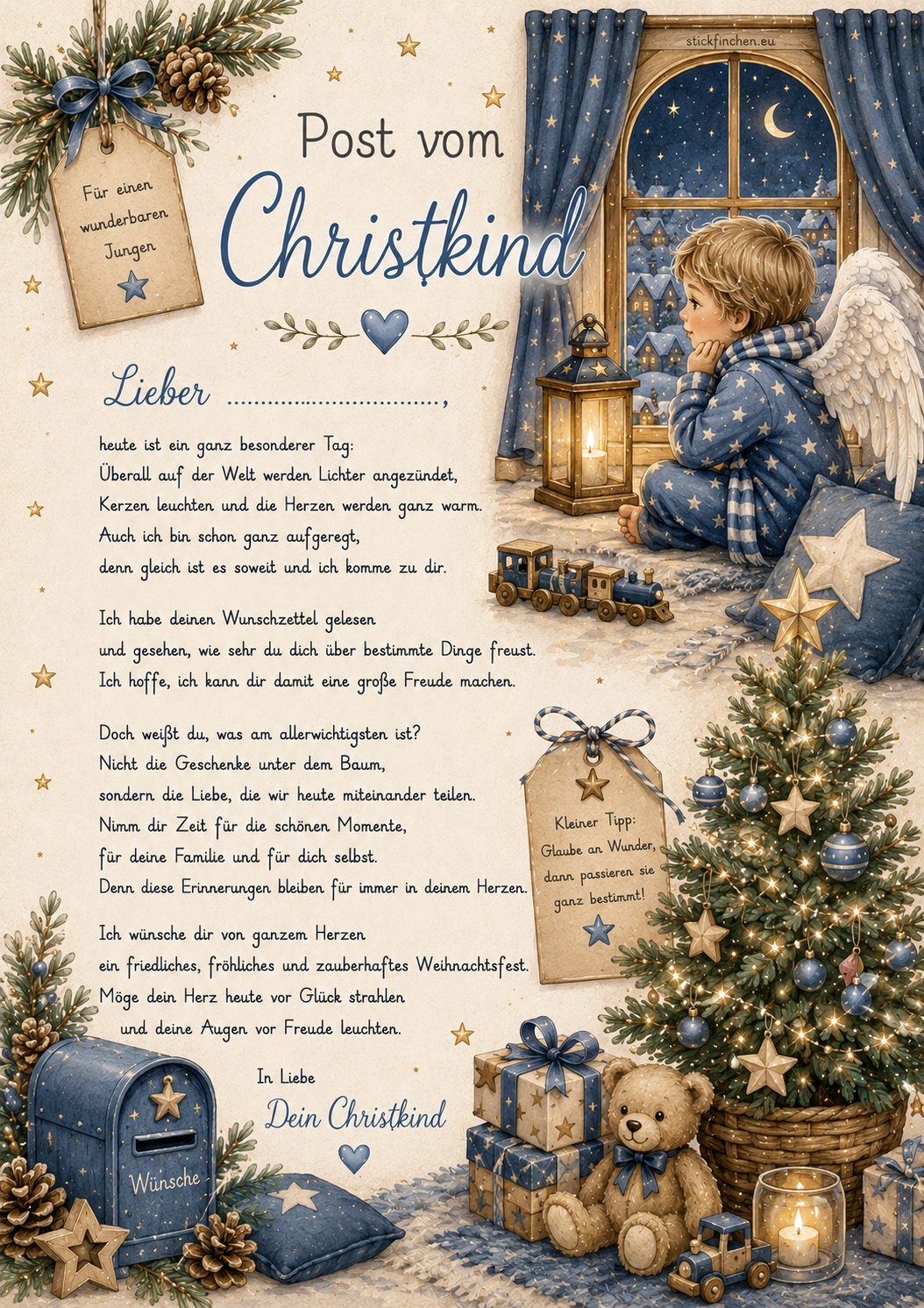 Post vom Christkind für Jungen