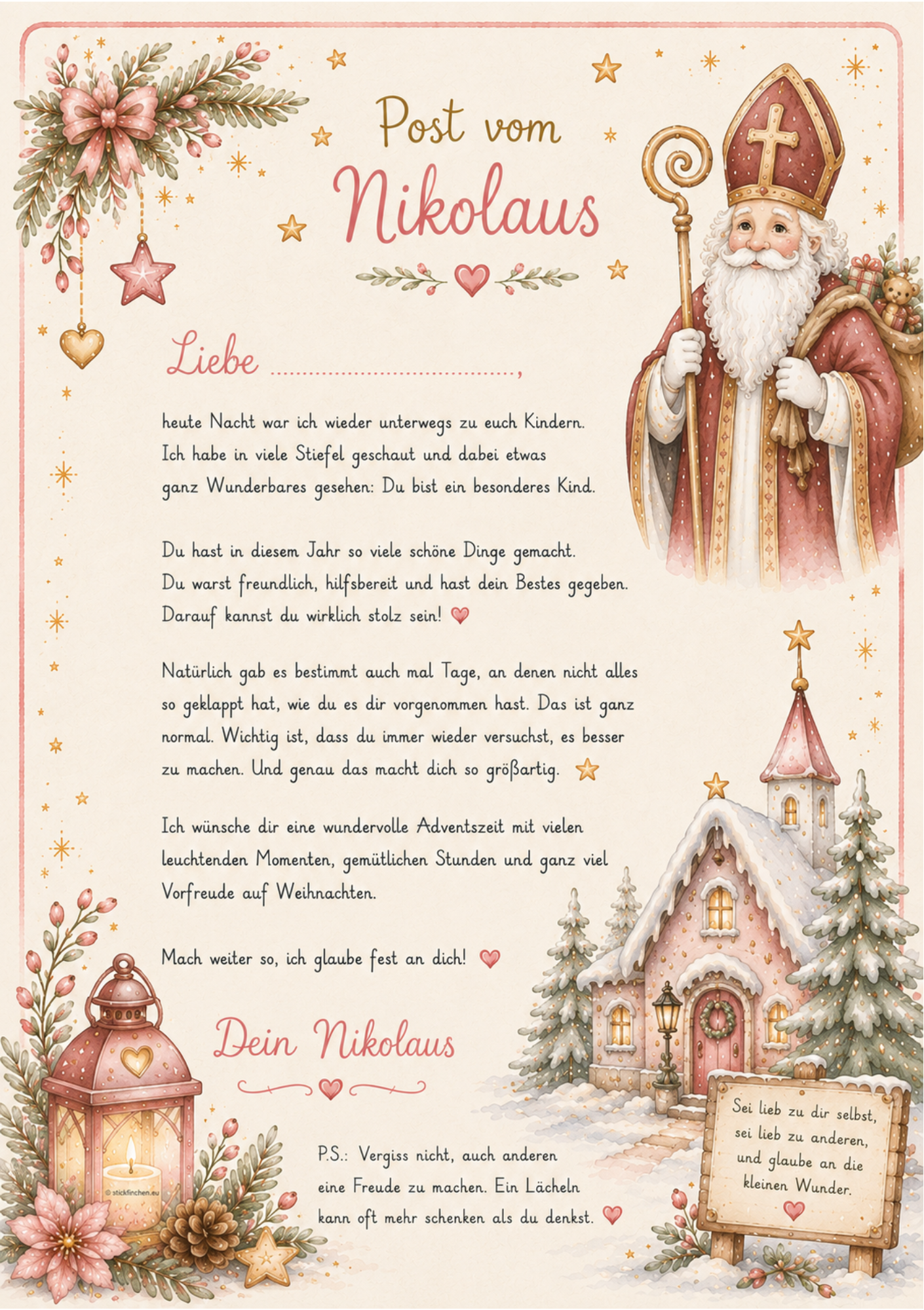 Post vom Nikolaus für Mädchen