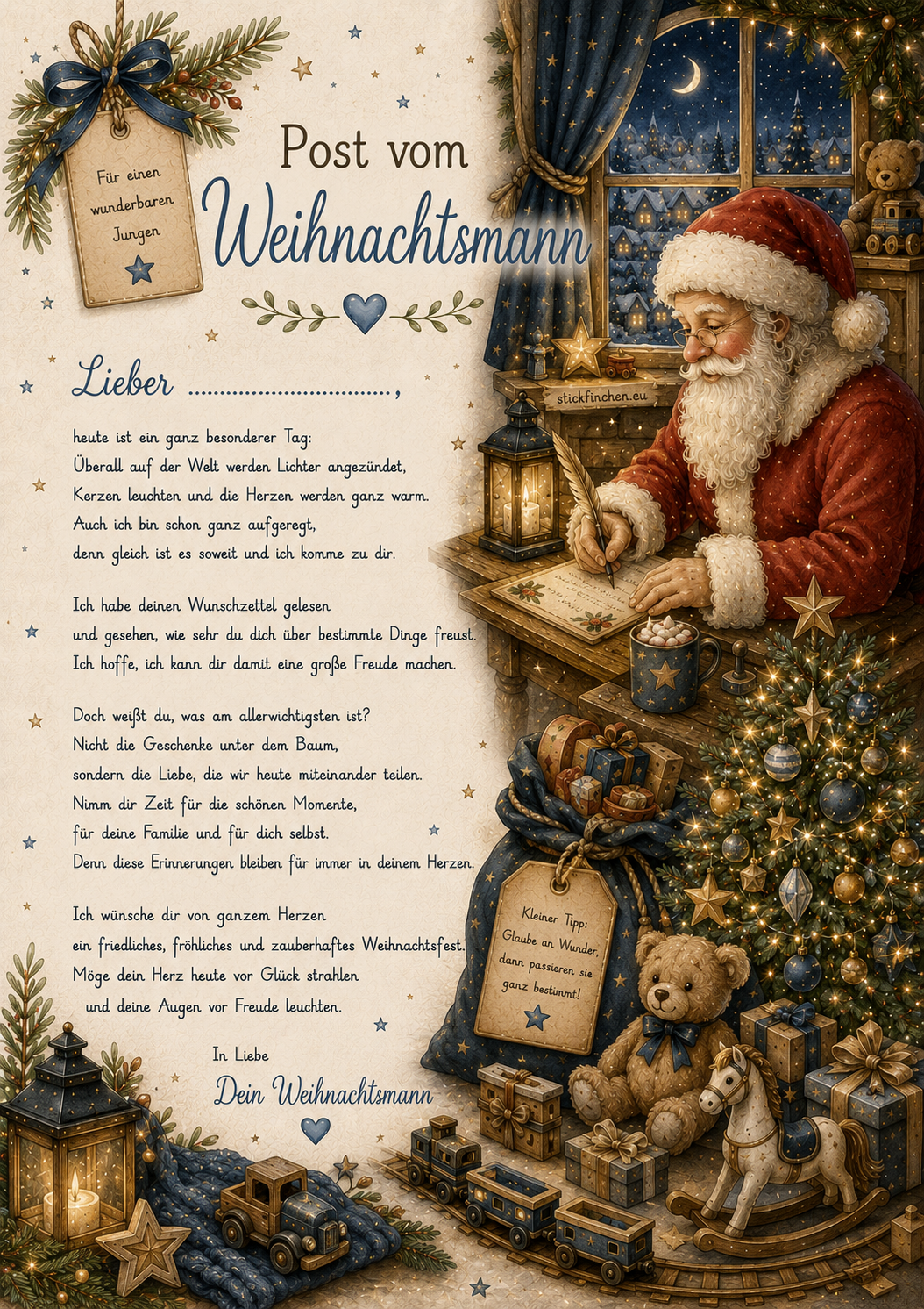 Post vom Weihnachtsmann für Jungen