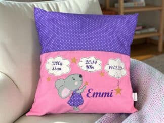 Kinderkissen Maus mit Namen