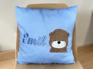 Kinderkissen Otter mit Namen